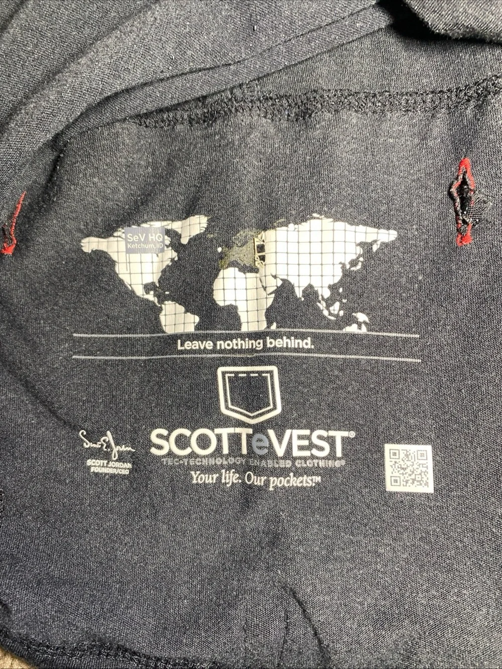 SCOTTeVEST SeV SJ Qzip Black 1/4 Zip Pullover Sweater Shirt Men's Medium